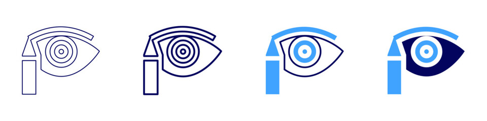 Eye shadow​ icon in 4 different styles. Thin Line, Line, Bold Line, Duotone. Duotone style. Editable stroke