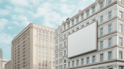 Obraz premium mockup large billboard in the city center near the building