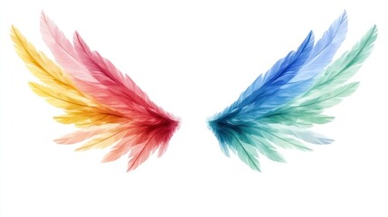 Vibrant Colorful Wings: A Symbol of Freedom and Flight