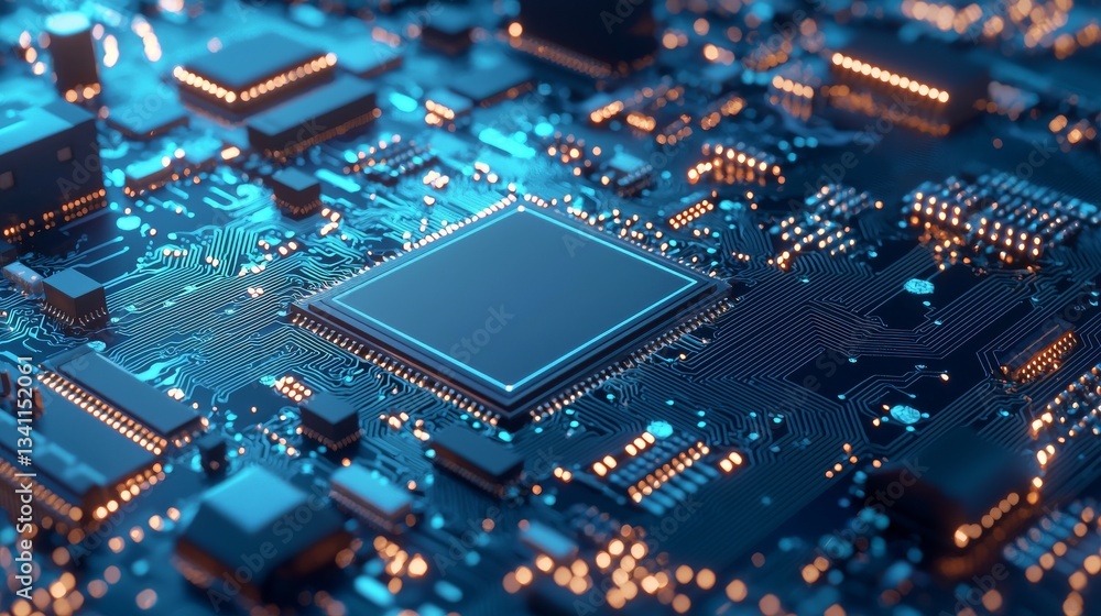 Poster blue cyber circuitry and futuristic tech form the basis of this illuminated concept background for s