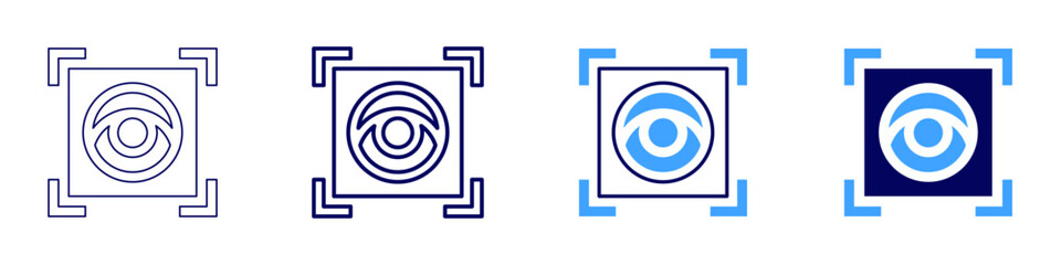 Eye socket anatomy icon in 4 different styles. Thin Line, Line, Bold Line, Duotone. Duotone style. Editable stroke