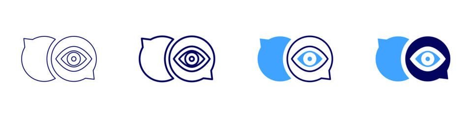 Obraz premium Eye squinting headache icon in 4 different styles. Thin Line, Line, Bold Line, Duotone. Duotone style. Editable stroke
