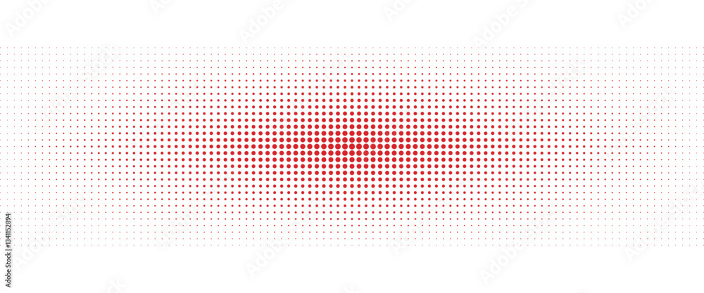 Wall mural webabstract red halftone texture with dispersed dots on a white background. geometric pixel pattern 