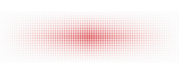 WebAbstract red halftone texture with dispersed dots on a white background. Geometric pixel pattern for presentation design or banners.