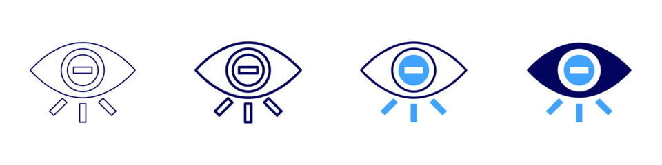 Eye surgery recovery icon in 4 different styles. Thin Line, Line, Bold Line, Duotone. Duotone style. Editable stroke