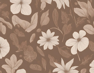 Aestethic earth toned brown colored monochrome vector greeting card and cover title background