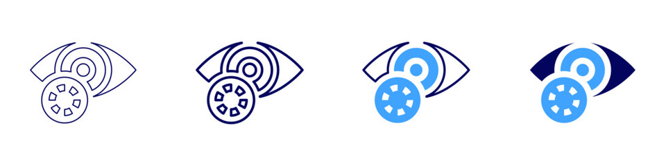 Eye tear production icon in 4 different styles. Thin Line, Line, Bold Line, Duotone. Duotone style. Editable stroke