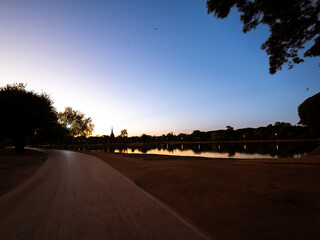 Sukhothai Historical Park Road at Twilight