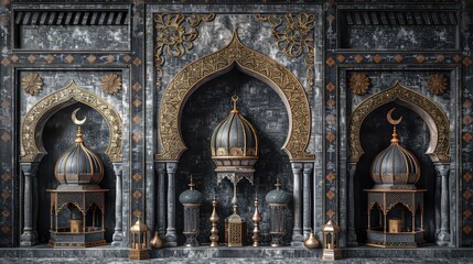 A beautiful, ornate building with three domes and intricate designs