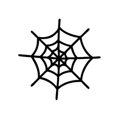 Spider web icon on a transparent background for graphic design and decoration
