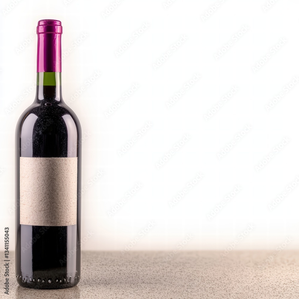 Poster an exquisite bottle of wine captured in a minimalistic setting ideal for wine aficionados and collec