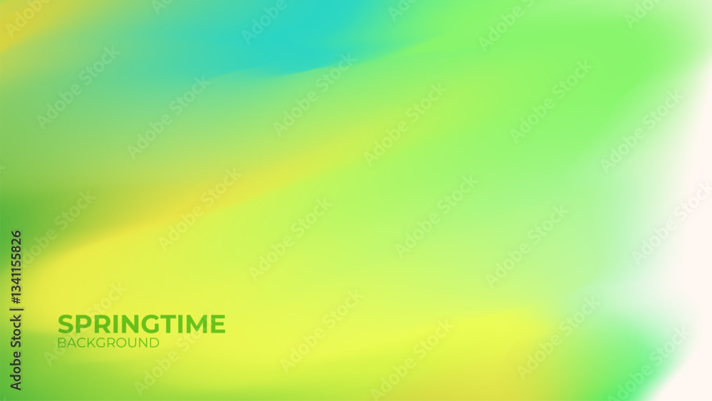 Poster Spring colors. Blurred background. Bright color gradients for Springtime season creative graphic design. Vector illustration.