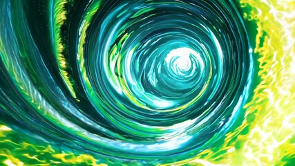 abstract DNA-like structure, bright neon green spirals, dark background, dynamic lines, digital art, sci-fi look, high contrast