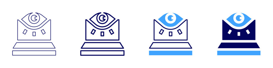 Eye visual tracking icon in 4 different styles. Thin Line, Line, Bold Line, Duotone. Duotone style. Editable stroke