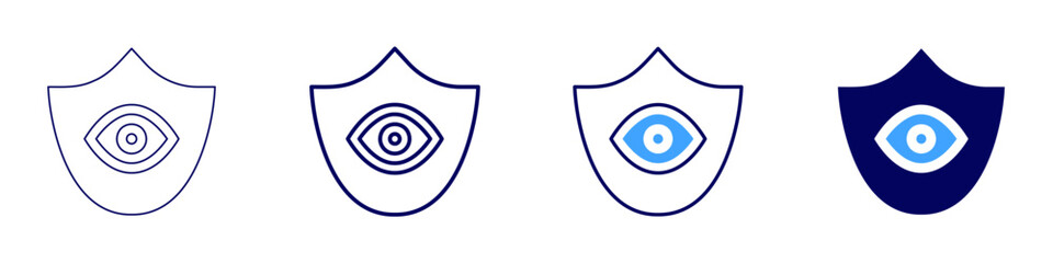 Eye vitamins​ icon in 4 different styles. Thin Line, Line, Bold Line, Duotone. Duotone style. Editable stroke