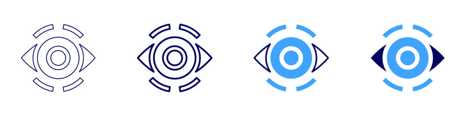 Eye watery eyes in morning icon in 4 different styles. Thin Line, Line, Bold Line, Duotone. Duotone style. Editable stroke