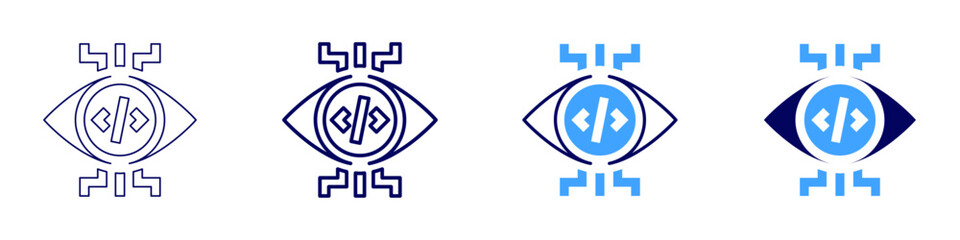 Eye wellness​ icon in 4 different styles. Thin Line, Line, Bold Line, Duotone. Duotone style. Editable stroke