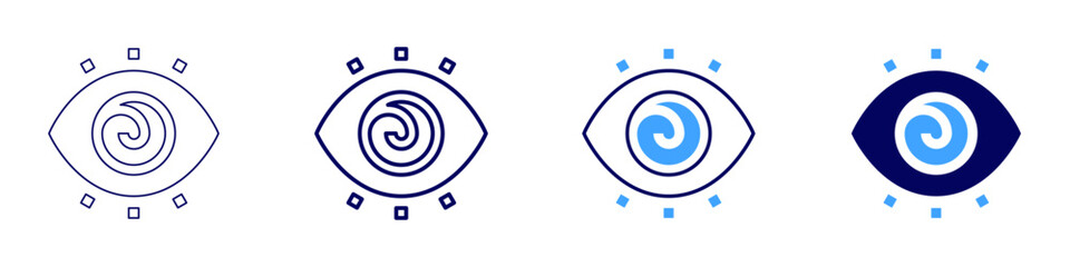 Lazy eye​ icon in 4 different styles. Thin Line, Line, Bold Line, Duotone. Duotone style. Editable stroke