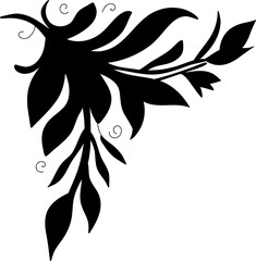 Elegant double line with leafy corner flourishes, perfect for invitations, branding, stationery, and decorative borders.