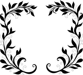 Elegant double line with leafy corner flourishes, perfect for invitations, branding, stationery, and decorative borders.