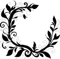 Elegant double line with leafy corner flourishes, perfect for invitations, branding, stationery, and decorative borders.