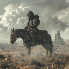 Epic Battle Fantasy Horse Rider in the dystopia Action Adventure 