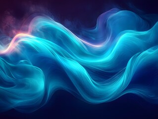 Vibrant neon waves of energy and motion