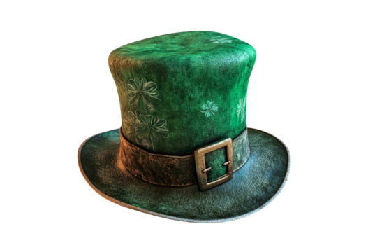 St. Patrick day green hat isolated on transparent background