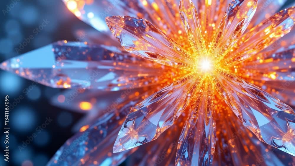 Poster abstract crystal formation with sharp edges and brilliant reflections showcasing intricate details a