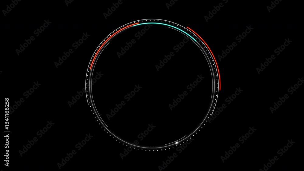 Poster circle hud head up display interface element rotation circle layered. for cyber technology and futur