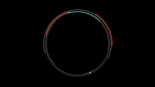 Circle HUD Head up display interface element rotation circle layered. For cyber technology and futuristic concept. Video overlay template