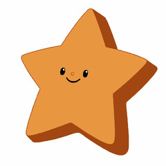 Cheerful Star: An adorable cartoon star with a happy expression floating in a bright and vibrant scene
