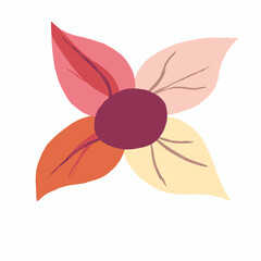 Obraz premium Floral Fusion: A vibrant digital illustration of a stylized flower, its petals radiating outwards in a symphony of color and design, with a simple design and a clean aesthetic.