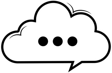 Cloud Thought chat Bubble Vector