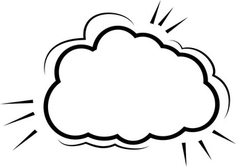 Comic Cloud with Motion Lines vector