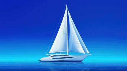 Serene Sailboat on Azure Waters: A Picture of Tranquility
