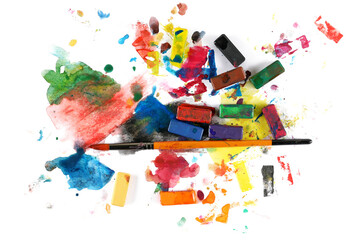 Colorful Paint Palette And Brush