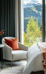 A luxury home living room with modern sofa and comfortable furniture design