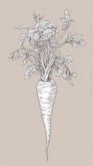 Enthralling Vintage Carrot Illustration, Exquisite Botanical Drawing