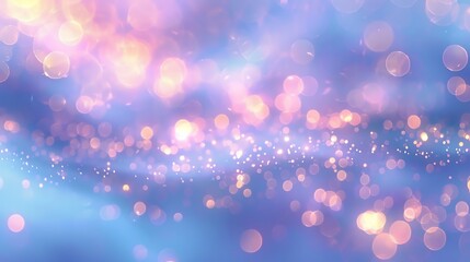 A soft, abstract background with light blue and pink hues and sparkling lights.