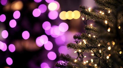 Festive Christmas Lights on a Tree: A Holiday Ambiance