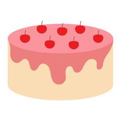 Chocolate Birthday Cake Illustration