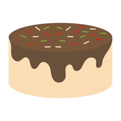 Chocolate Birthday Cake Illustration