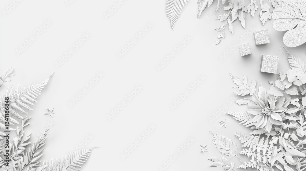 Aufkleber geometric squares and 3d abstract designs on a white background epitomize the fusion of technology a