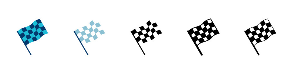 Race flag icon vector isolated on white background. Competition sport flag line vector icon. Racing flag. Start finish flag. Checkered. Start