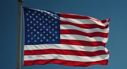 United States Flag Waving Realistic