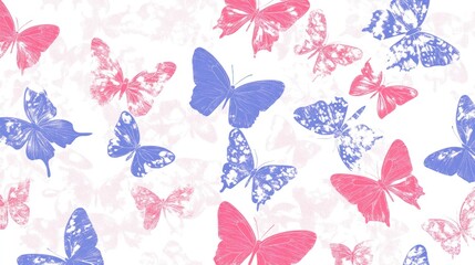 Abstract Butterfly Pattern Background, Decorative, Whimsical
