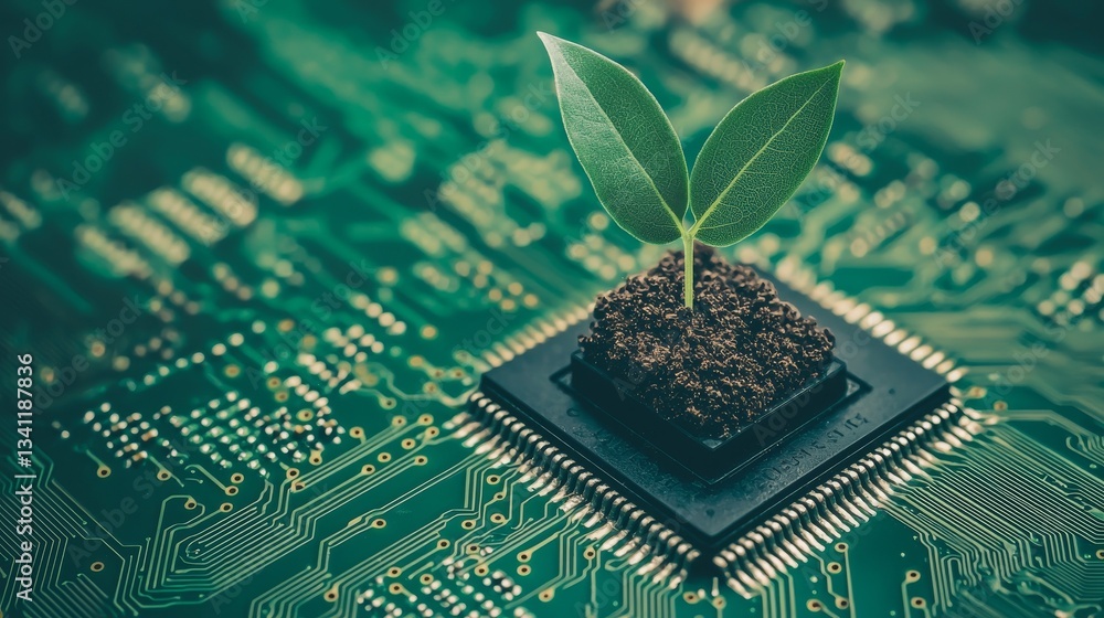 Poster the notion of a computer chip giving rise to nature embodies the integration of technology and the n