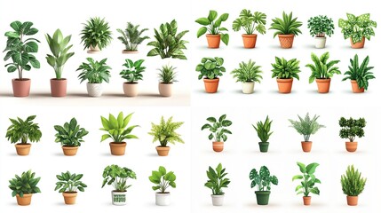 Collection of potted indoor plants.