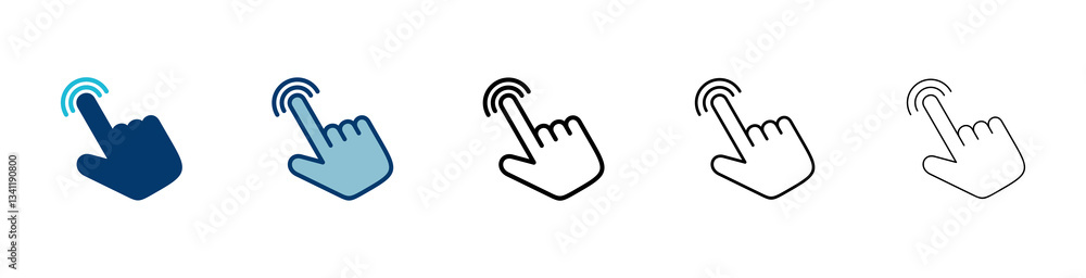 Poster hand cursor icon vector isolated on white background. hand click icon. finger pointer vector